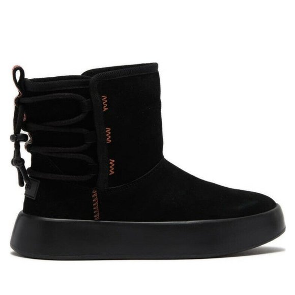 NIB UGG Boom Faux Fur Lined Leather Ankle Boot - Size 5